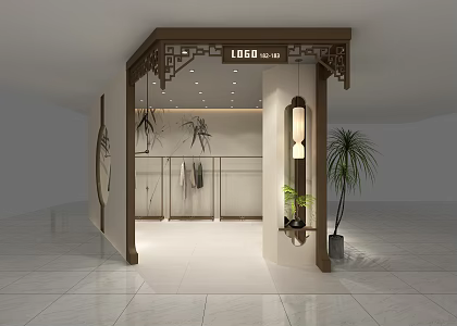 Guofeng Women's clothing store 3d model