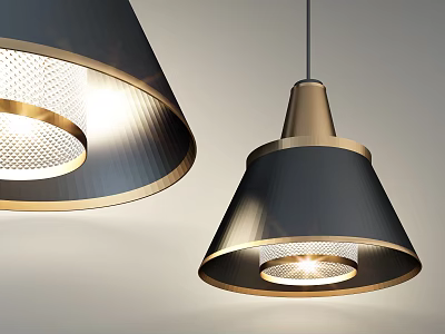 Contemporary Black Gold Chandeliers With Decorative Lampshade And Modern Lighting Design 3d model