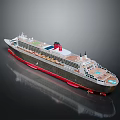Large Luxury Cruise Ship With Swimming Pool On Upper Deck And Open Leisure Areas