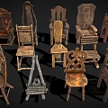 Vintage Wooden Chairs Collection With Various Traditional Designs And Styles