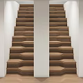 Modern wrong step staircase wooden staircase 3d model