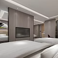 Modern Hotel Room Interior With Wooden Furniture Bed TV And Sofa