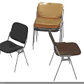 Modern Dining Chairs In Black Yellow Brown Colors With Metal Legs Design
