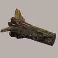 Natural Stone Wood Logs With Mossy Texture And Rustic Tree Stump Design 3d model