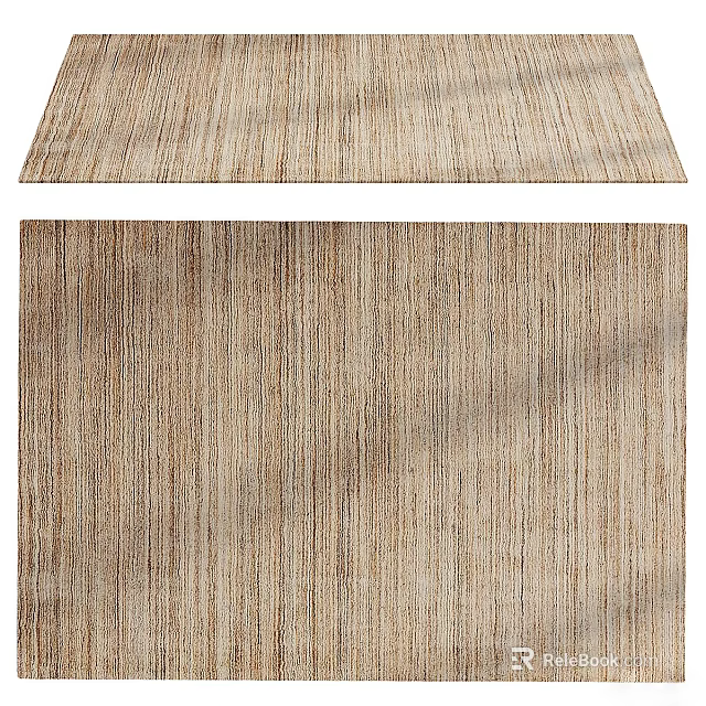 Natural Fiber Square Rug With Woven Texture And Neutral Beige Brown Tones For Living Room 3d model 