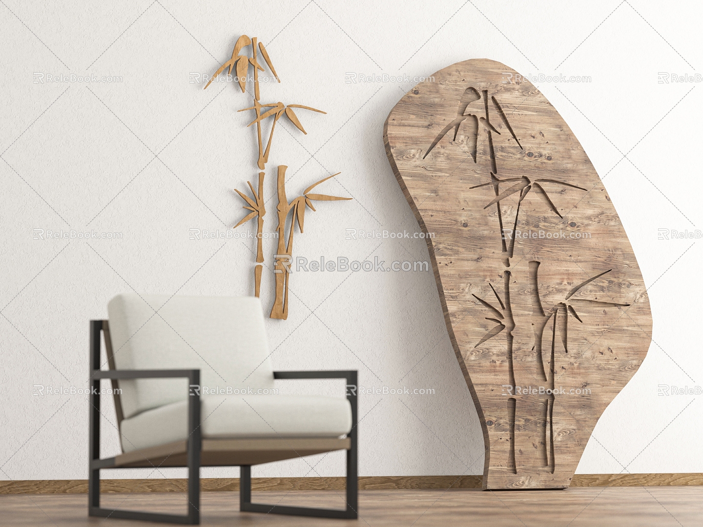 Carving Wood Carving Wood Carving Carving Board Silhouette Bamboo Bamboo Culture Bamboo Board Painting Hanging Painting Decorative Painting Chair Backrest Chair Chinese Style Wood Carving 3d model