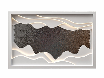 Special-shaped wave metal plate ceiling 3d model