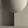 Textured Gray Wall With Round Sphere And Soft Shadow Design Element 3d model