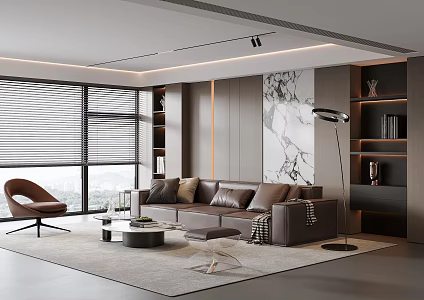 Modern Italian Home Living Room 3d model