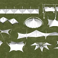 Tensile Membrane Structures Featuring Various Shapes And Designs For Outdoor Use 3d model