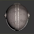 Pink And Silver Textured Scifi Helmet With Black Visor And Armored Sides