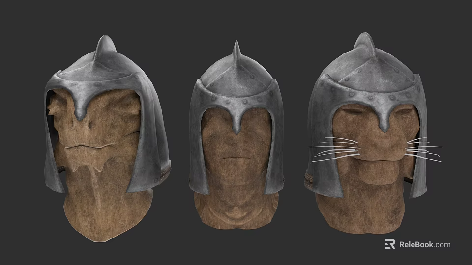 Game Movie Character Helmets With Different Metal Designs And Unique Features 3d model 