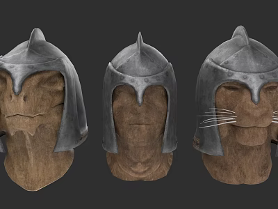 Game Movie Character Helmets With Different Metal Designs And Unique Features 3d model