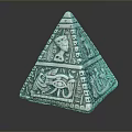 Egyptian Pyramid Scenic Landscape With Ancient Carvings And Eye Motifs