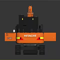 HITACHI Orange Tracked Excavator With Front Bucket Spacious Cab And Metal Tracks
