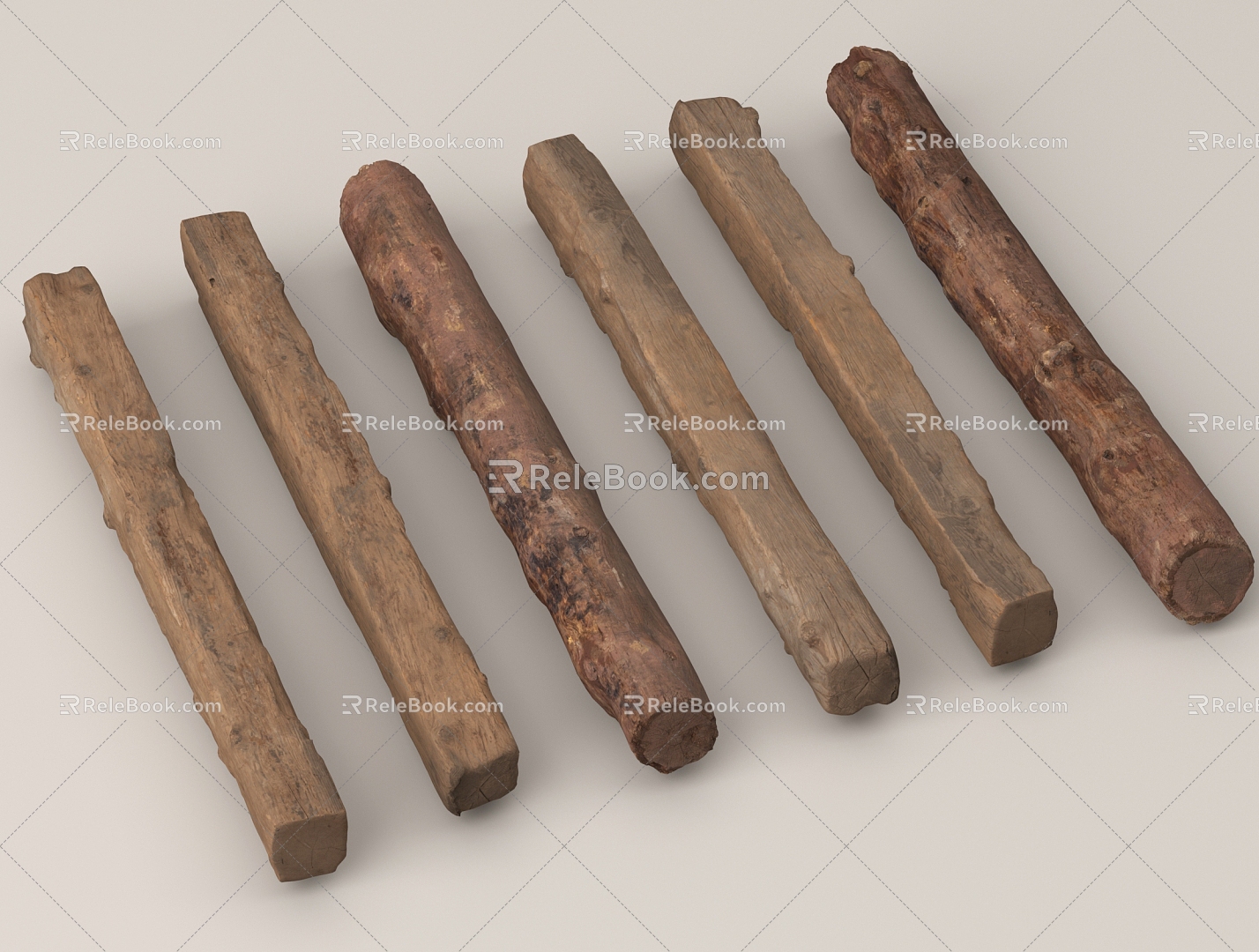 Wood Pillar Old Wood Old Wood Rotten Wood Member Wood Strip Square Wood Sleeper 3d model