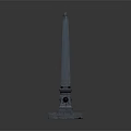 Monumental Stone Obelisk Structure With Ornate Pedestal And Tapered Shaft Design