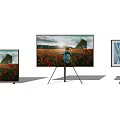 Modern TVs Displaying Vibrant Flower Field Scene With Girl And Different Designs
