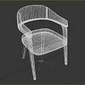 Modern Gray Upholstered Armchair with Curved Arms and Wooden Legs