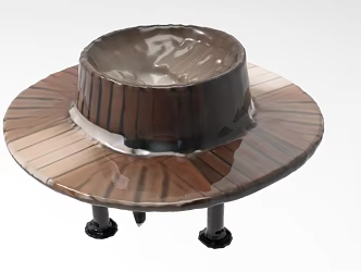 Public Round Seat Park Seat 601 3d model