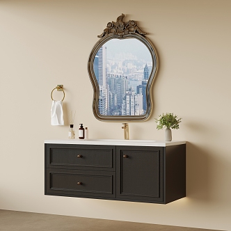 French retro bathroom cabinet 3d model