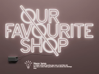 Modern Neon Lamp Combination for Shop Decoration with Bright Lighting and Eye Catching Design 3d model