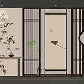 New Chinese Partition Screen 3d model