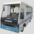 Cartoon bus minibus bus passenger bus shuttle bus low face number low model simple model game sub-era film and television level stylization 3d model