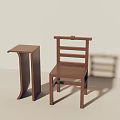 Wooden Single Chair With Simple Design And Matching Side Table In Light Room