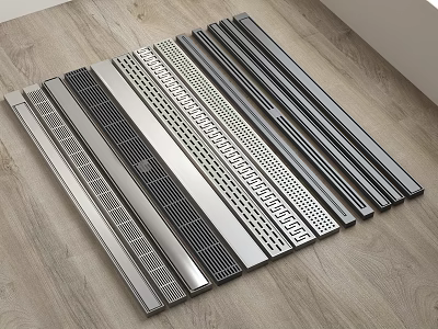 Various Metal Drain Grates With Different Patterns For Kitchen And Bathroom 3d model