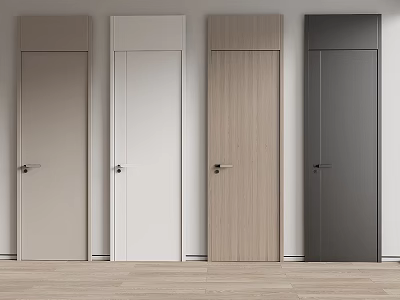 Modern Hinged Doors With Various Colors And Wood Texture For Home Interiors 3d model