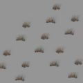Small Brown Grasses Scattered On Gray Background With Natural Look 3d model
