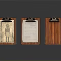 Three Different Wooden Clipboards With Natural Wood Design For Holding Papers