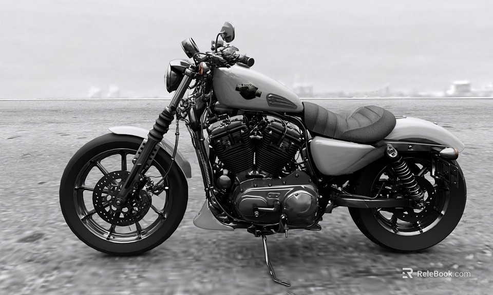 Sleek Modern Motorcycle With Stylish Design Parked On Open Road 3d model 