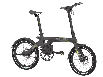 Foldable Modern Bicycle With Dark Gray Frame Lightweight Design And Compact Structure 3d model