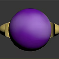 Ornate Purple Scepter With Golden Tip Accents And Shiny Purple Orb