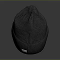 Dark Ribbed Knit Beanie With White Label And Classic Design