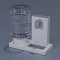 Modern Home Water Dispenser With Transparent Bottle White Base Button And Tray