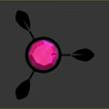 Modern Pink Decorative Equipment With Black Winged Base And Unique Design