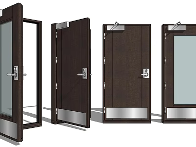 Modern Door Designs With Glass Panels And Metal Accents For Home 3d model