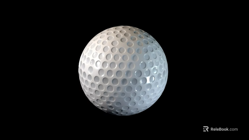 Golf Course Featuring White Dimpled Golf Ball On Lush Green Turf 3d model 