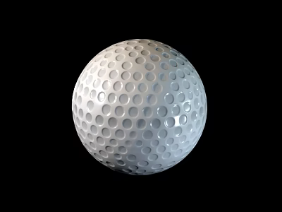 Golf Course Featuring White Dimpled Golf Ball On Lush Green Turf 3d model