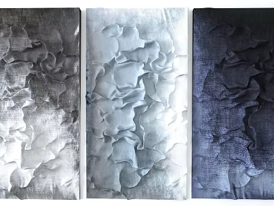Artistic Textured Decorative Panels With Abstract Leaf Patterns And Gradient Colors 3d model