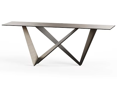 Modern Console Table Design With Geometric Crossed Legs And Sleek Top Surface 3d model