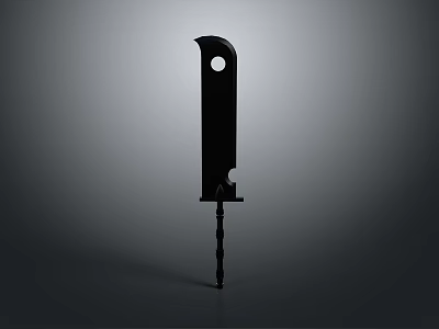 Modern Black Weapon With Sleek Long Blade And Handle Design 3d model