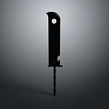 Modern Black Weapon With Sleek Long Blade And Handle Design