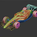 Red Racing Car With Streamlined Design And Black Accents On Shiny Surface 3d model
