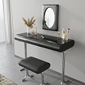 Modern Dressing Table With Black Stool Mirror Dried Flowers And Cosmetics 3d model