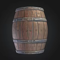 Vintage Wooden Barrel With Metal Hoops And Solid Wood Staves Design