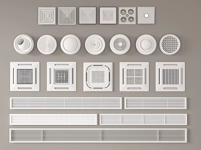 Modern air outlet air conditioning outlet central air conditioning outlet 3d model